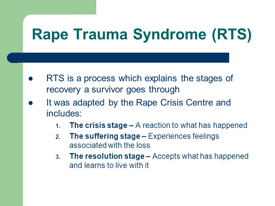 A look at the rape trauma syndrome
